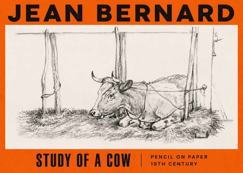 Jean Bernard A Resting Cow No5 - Affiche