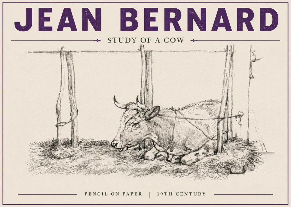 Jean Bernard A Resting Cow No6 - Affiche