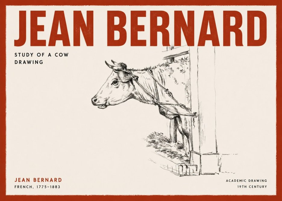 Jean Bernard Study of a Cow X No2 - Affiche