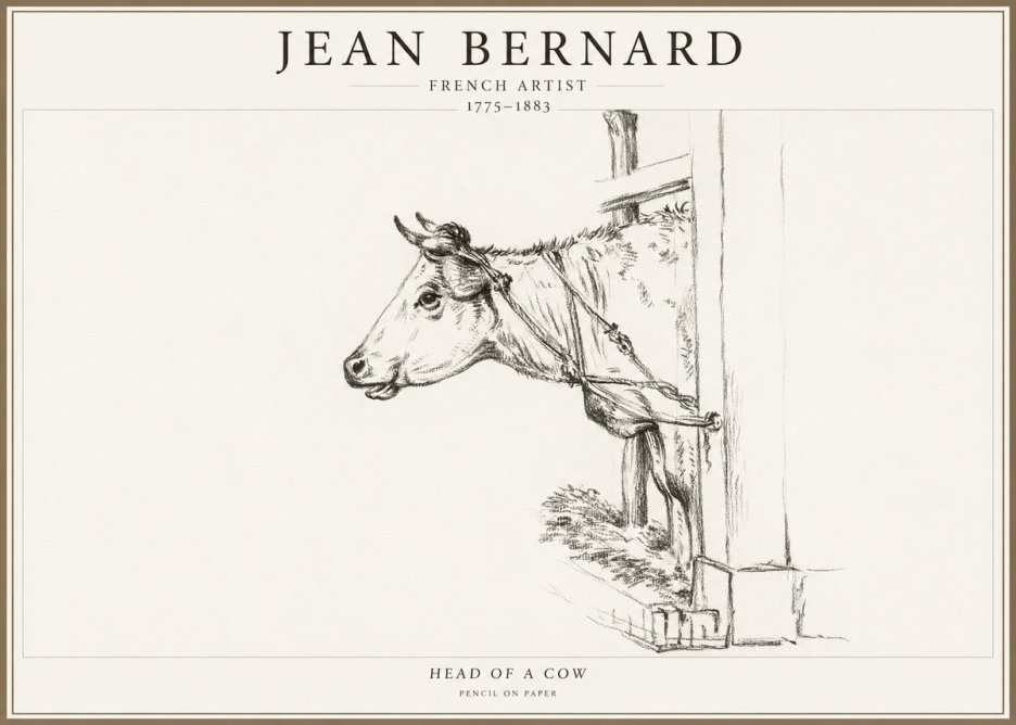 Jean Bernard Study of a Cow X No4 - Affiche