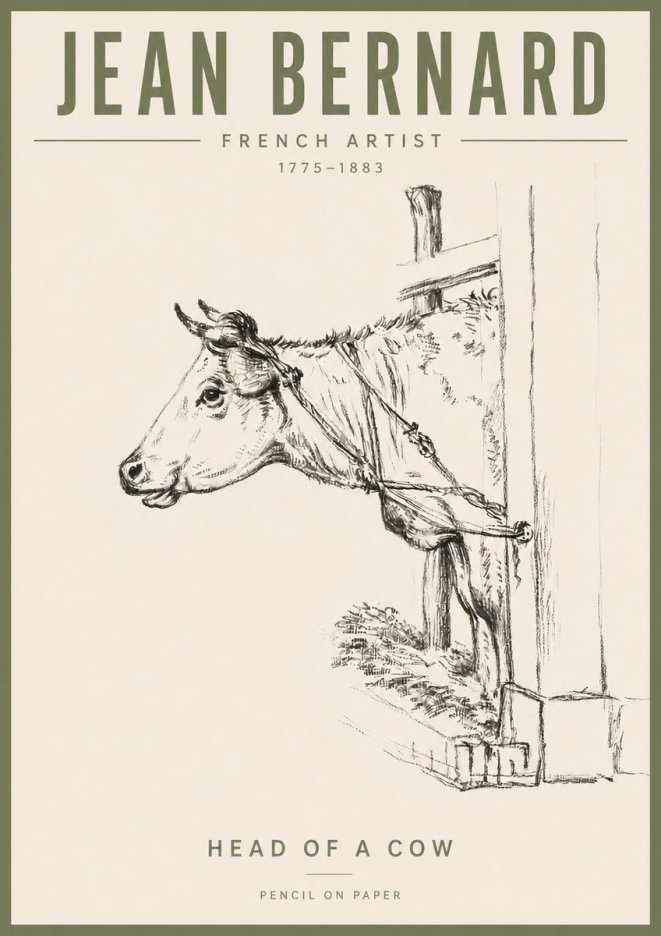 Jean Bernard Study of a Cow X No6 - Affiche