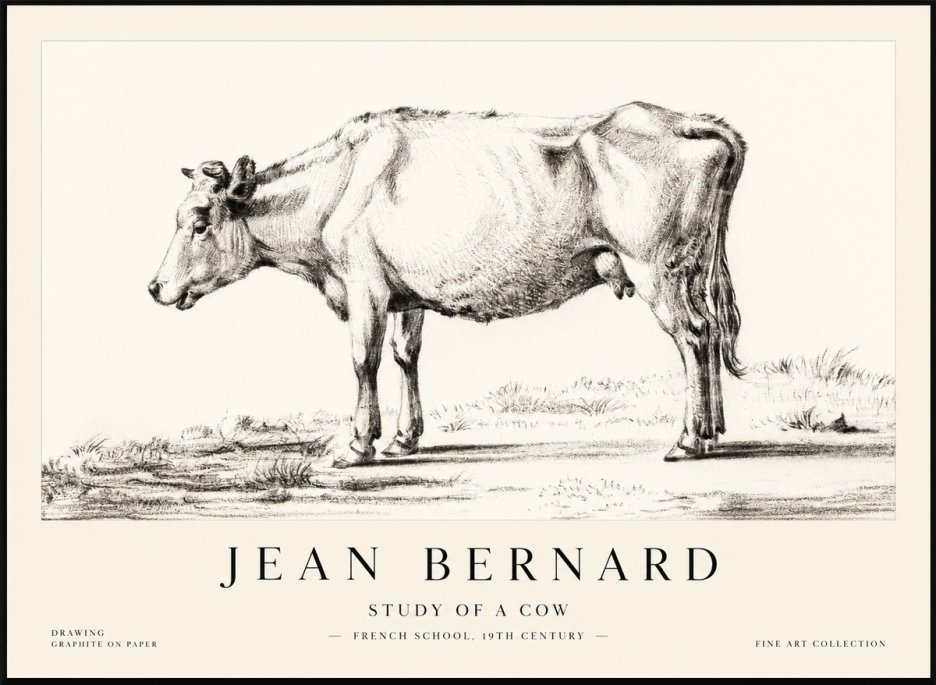 Jean Bernard Study of a Cow XI No2 - Affiche