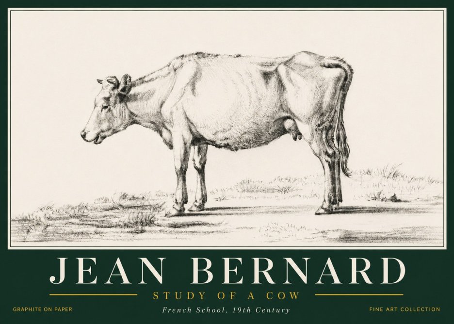 Jean Bernard Study of a Cow XI No6 - Affiche