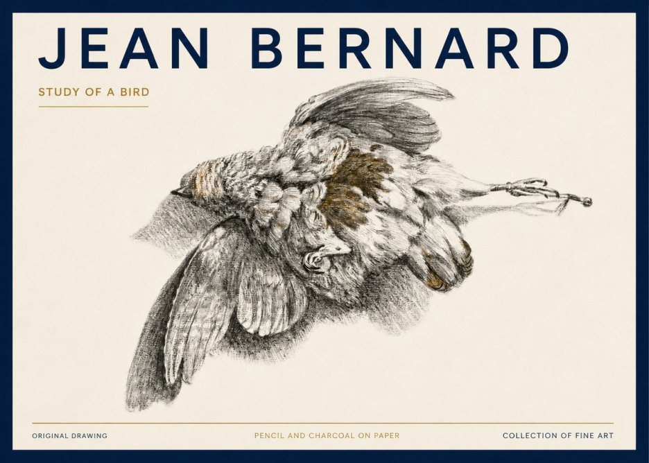 Jean Bernard Study of a Bird III No3 - Affiche