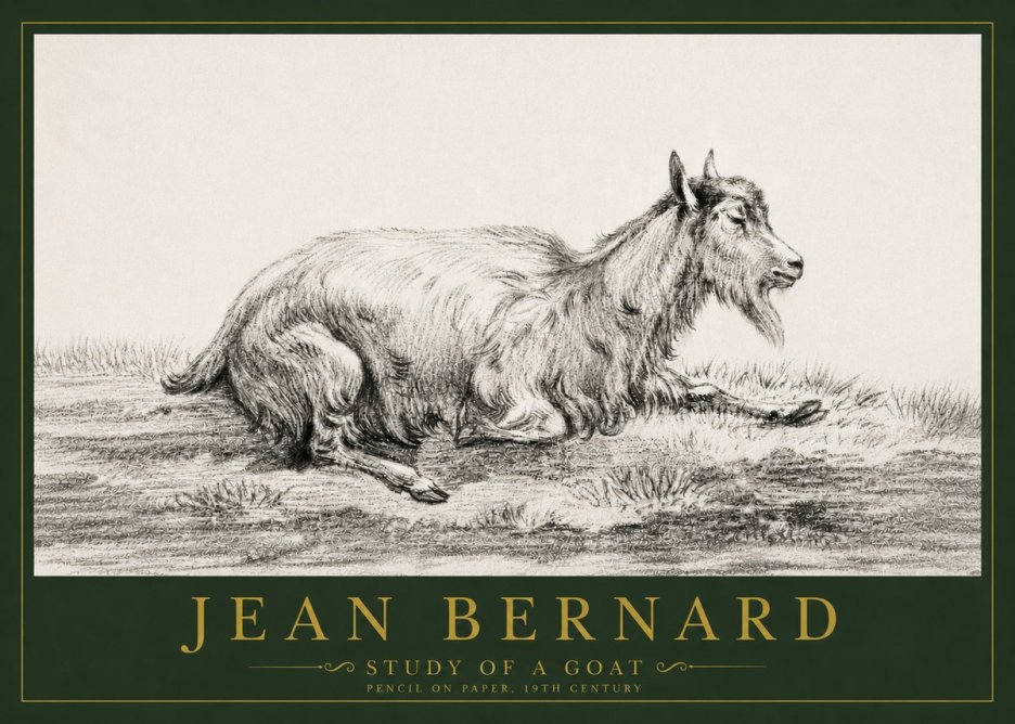 Jean Bernard Study of a Goat V No4 - Affiche