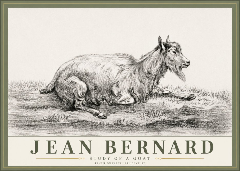 Jean Bernard Study of a Goat V No6 - Affiche