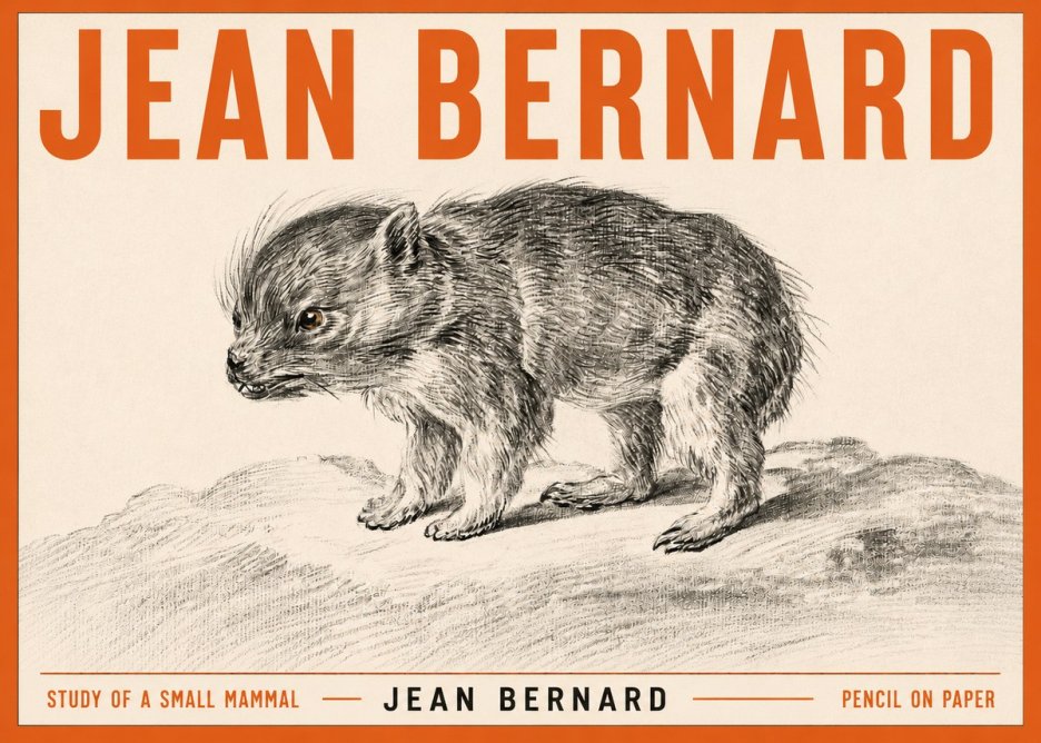 Jean Bernard Study of a Small Mammal No3 - Affiche