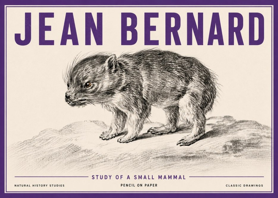 Jean Bernard Study of a Small Mammal No5 - Affiche