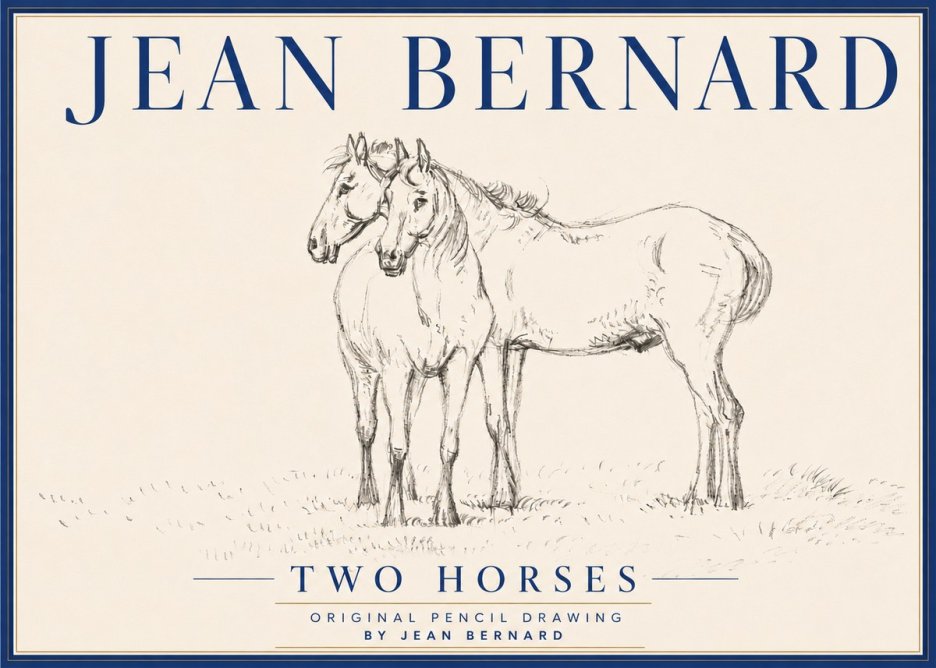 Jean Bernard Two Horses I No6 - Affiche