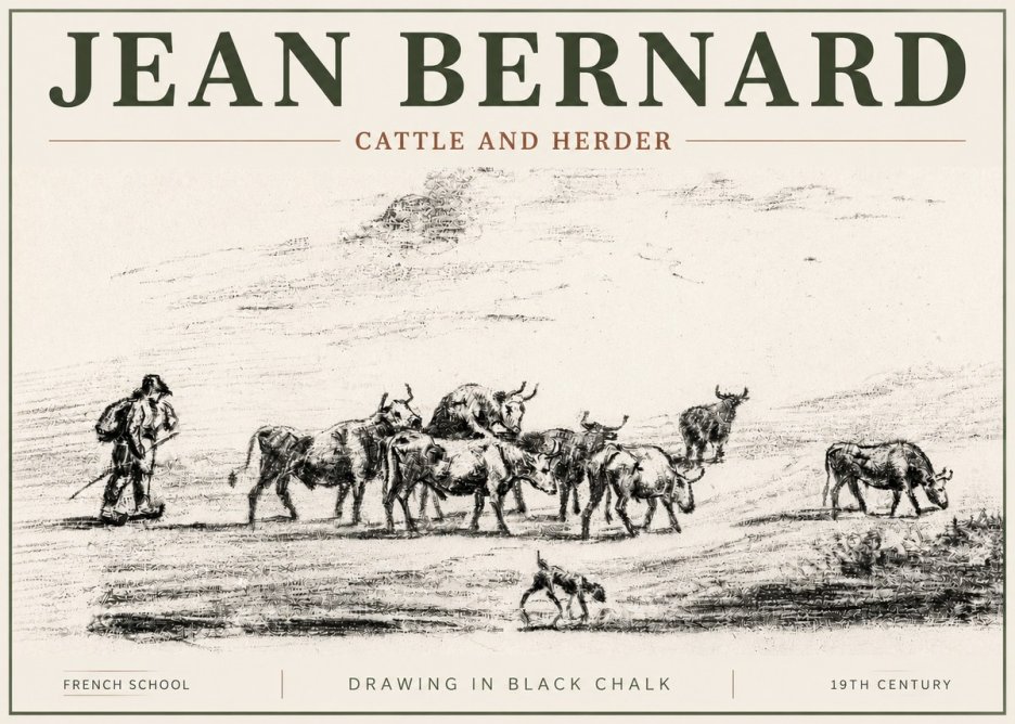 Jean Bernard Cattle and Herder No4 - Affiche