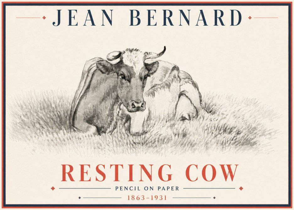 Jean Bernard Resting Cow IV No5 - Affiche