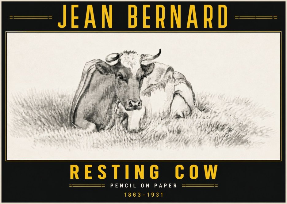 Jean Bernard Resting Cow IV No6 - Affiche