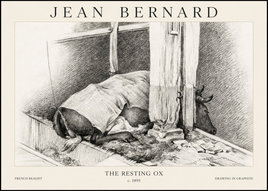 Jean Bernard The Resting Ox No1 - Affiche