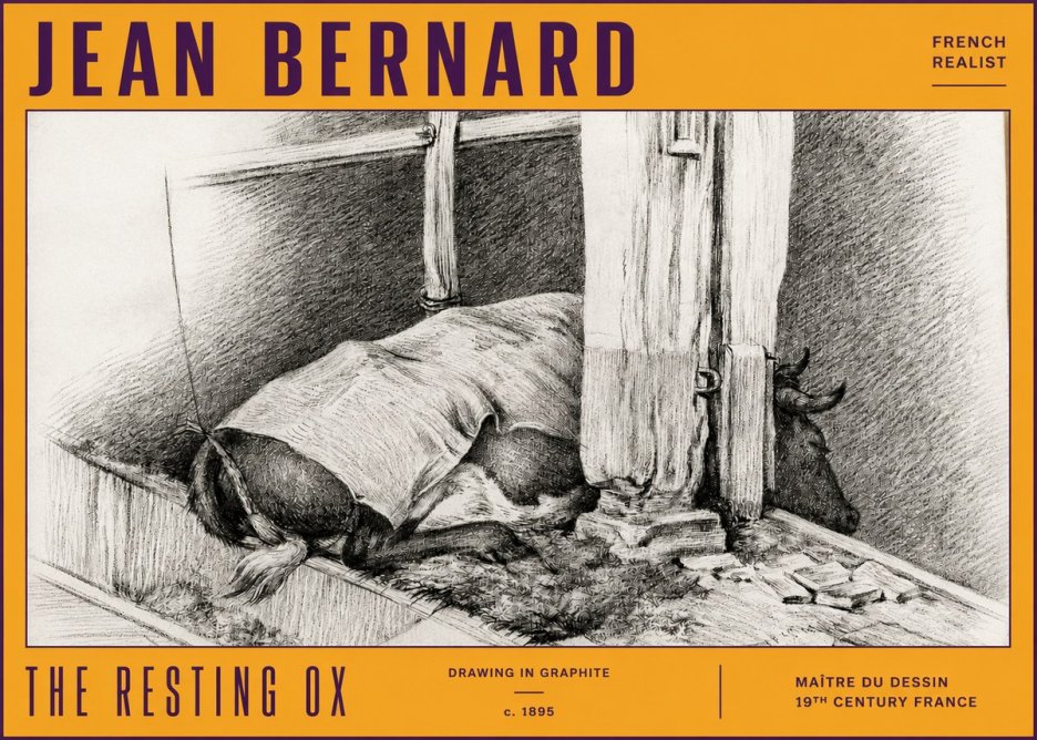 Jean Bernard The Resting Ox No4 - Affiche