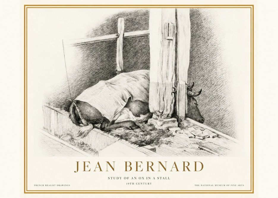 Jean Bernard The Resting Ox No5 - Affiche