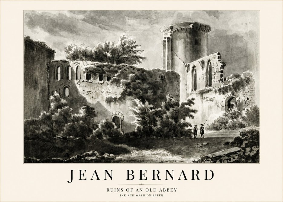 Jean Bernard Ruins of an Old Abbey No1 - Affiche