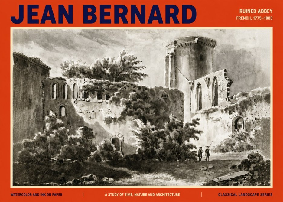 Jean Bernard Ruins of an Old Abbey No4 - Affiche