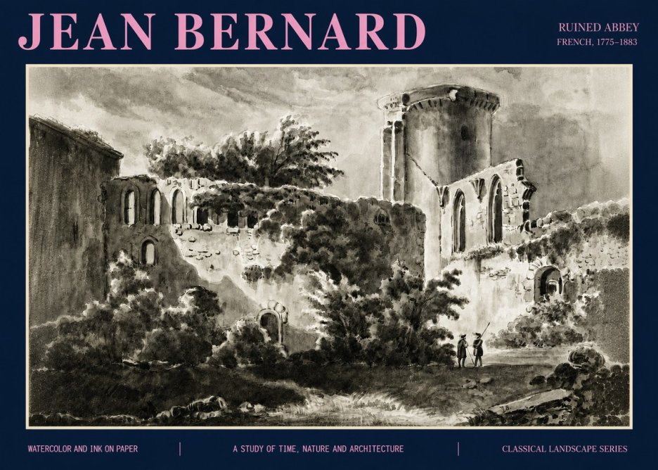 Jean Bernard Ruins of an Old Abbey No5 - Affiche