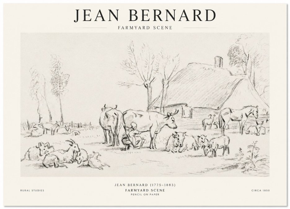 Jean Bernard Farmyard Scene No1 - Affiche