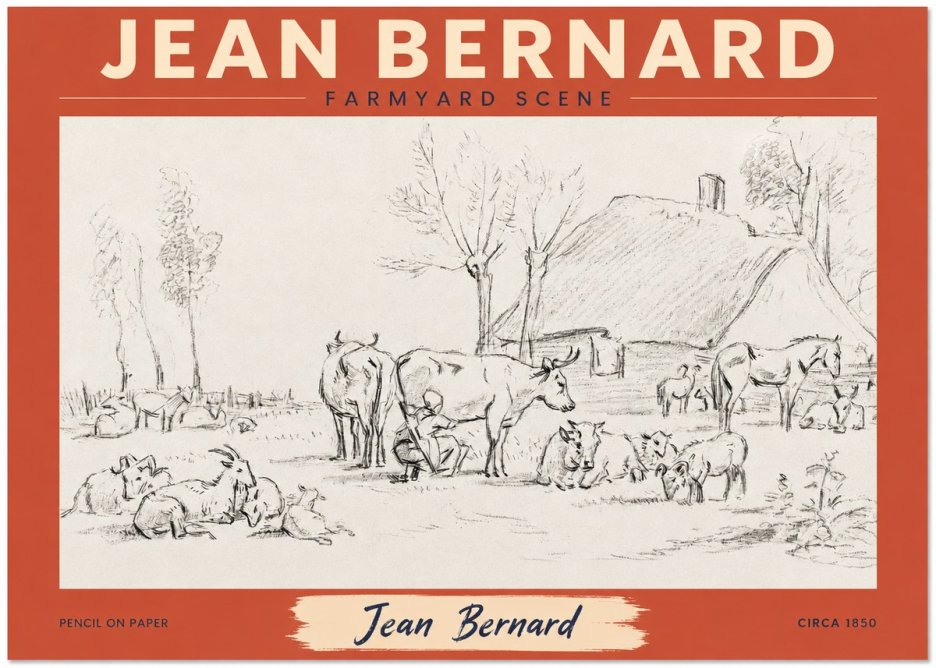 Jean Bernard Farmyard Scene No2 - Affiche