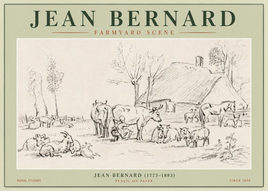 Jean Bernard Farmyard Scene No3 - Affiche