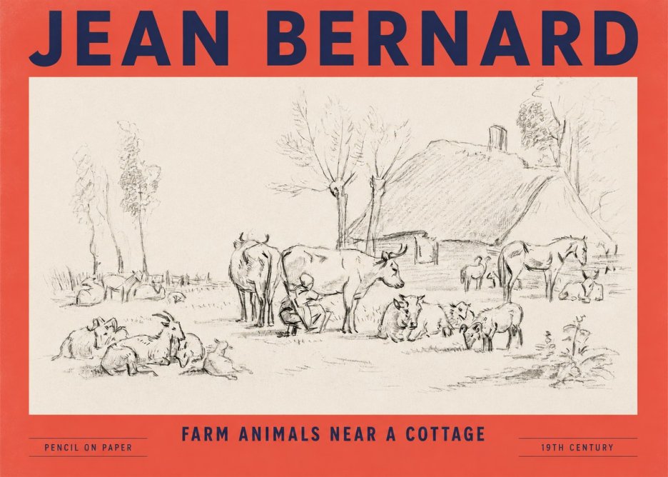 Jean Bernard Farmyard Scene No5 - Affiche