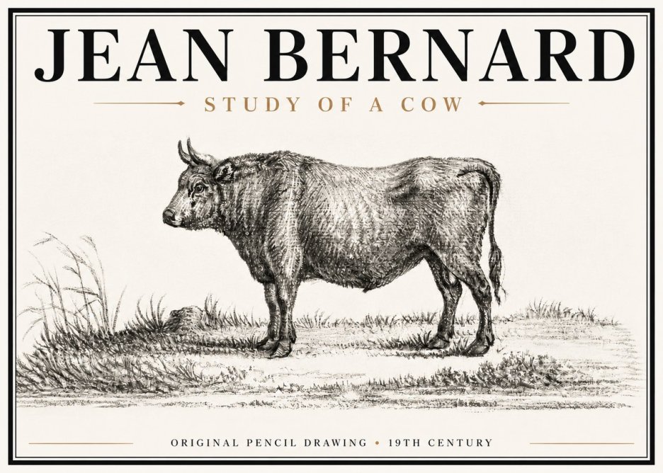 Jean Bernard Study of a Cow XIII No6 - Affiche