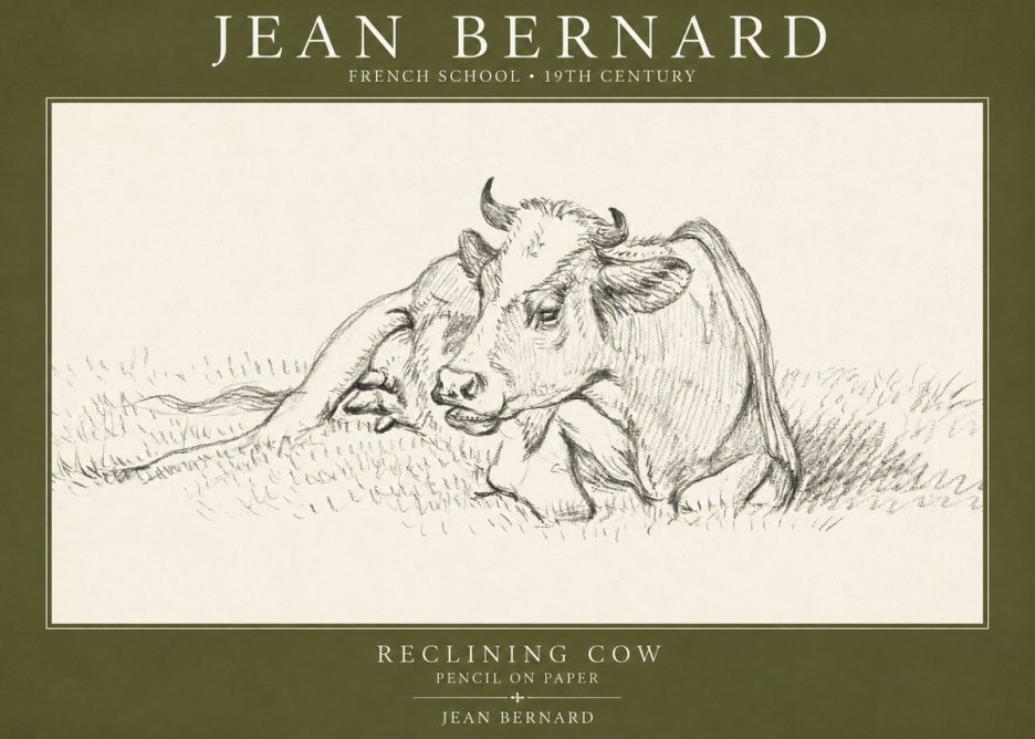 Jean Bernard Reclining Cow III No1 - Affiche