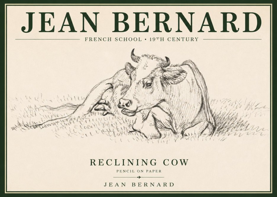 Jean Bernard Reclining Cow III No4 - Affiche