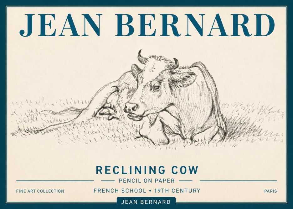 Jean Bernard Reclining Cow III No5 - Affiche