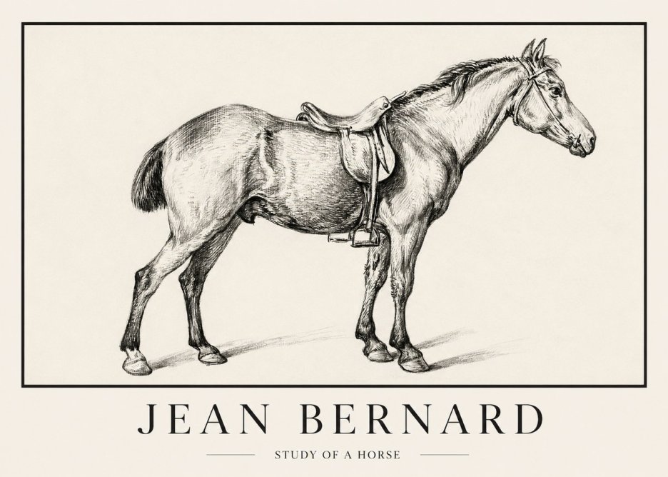 Jean Bernard Study of a Horse X No1 - Affiche