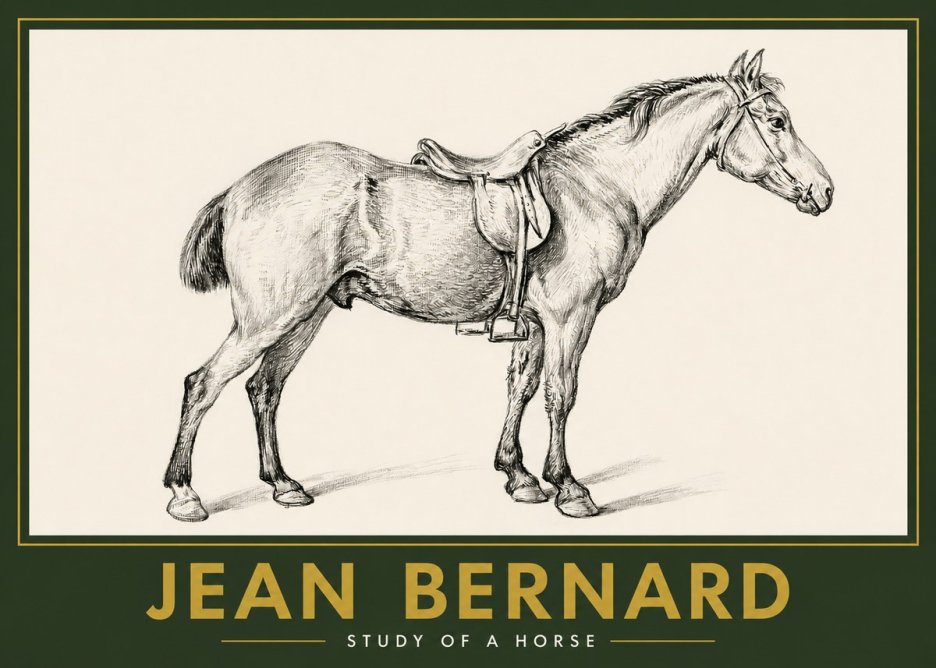Jean Bernard Study of a Horse X No2 - Affiche