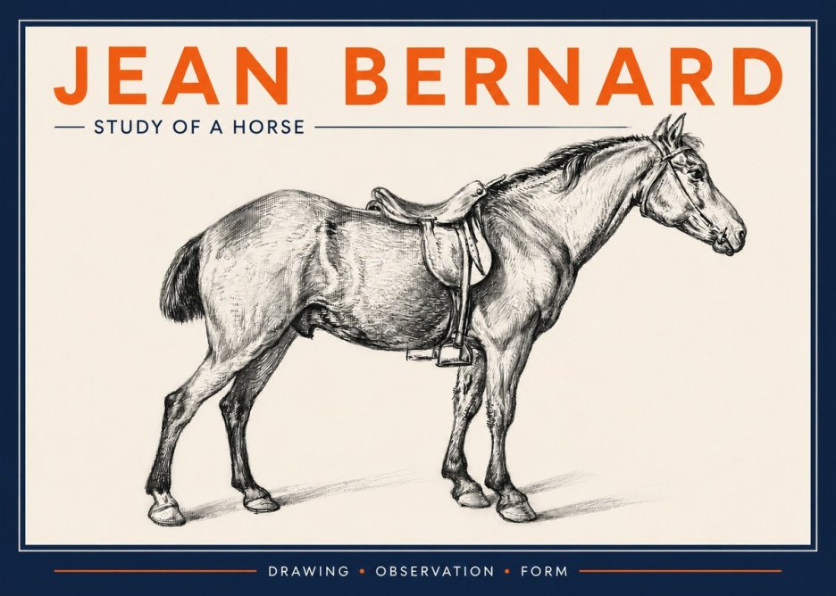 Jean Bernard Study of a Horse X No4 - Affiche