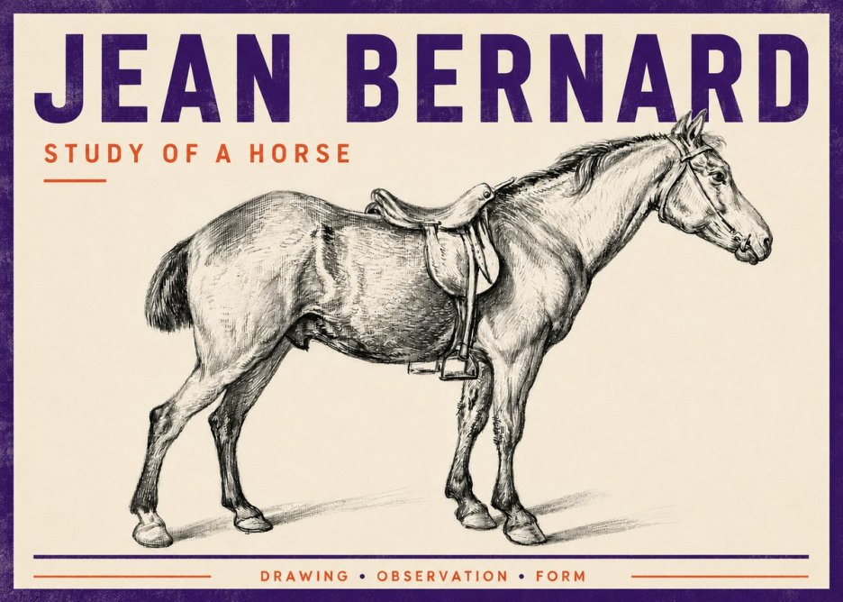 Jean Bernard Study of a Horse X No5 - Affiche
