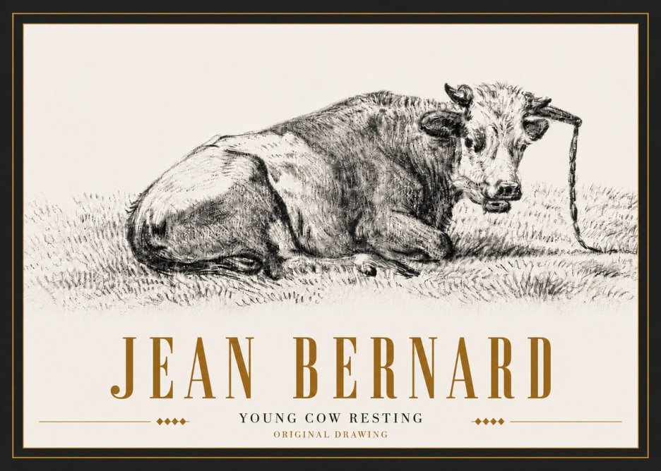 Jean Bernard Young Cow Resting No5 - Affiche