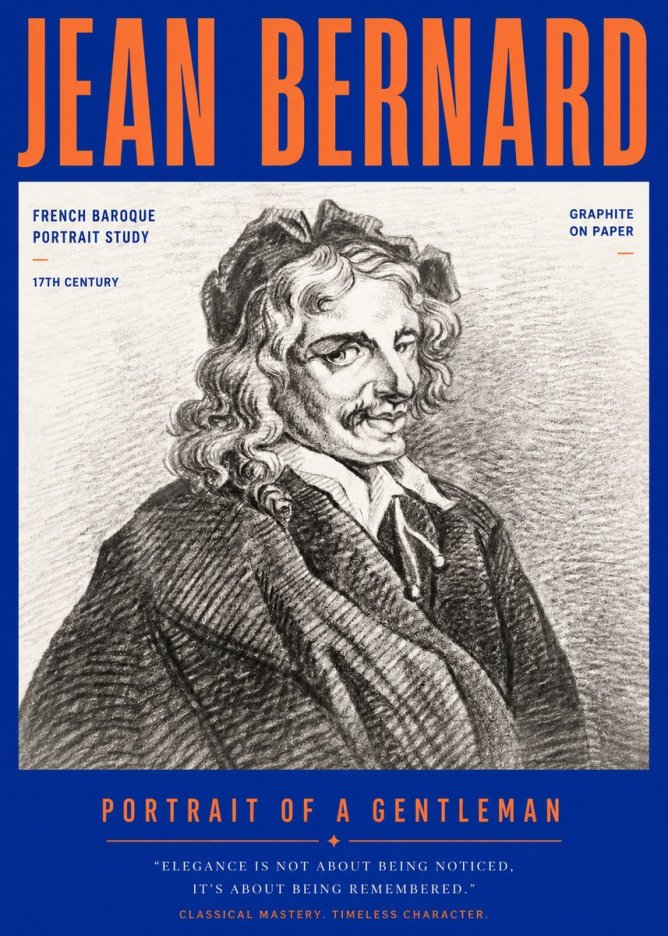 Jean Bernard Portrait of a Gentleman II No3 - Affiche