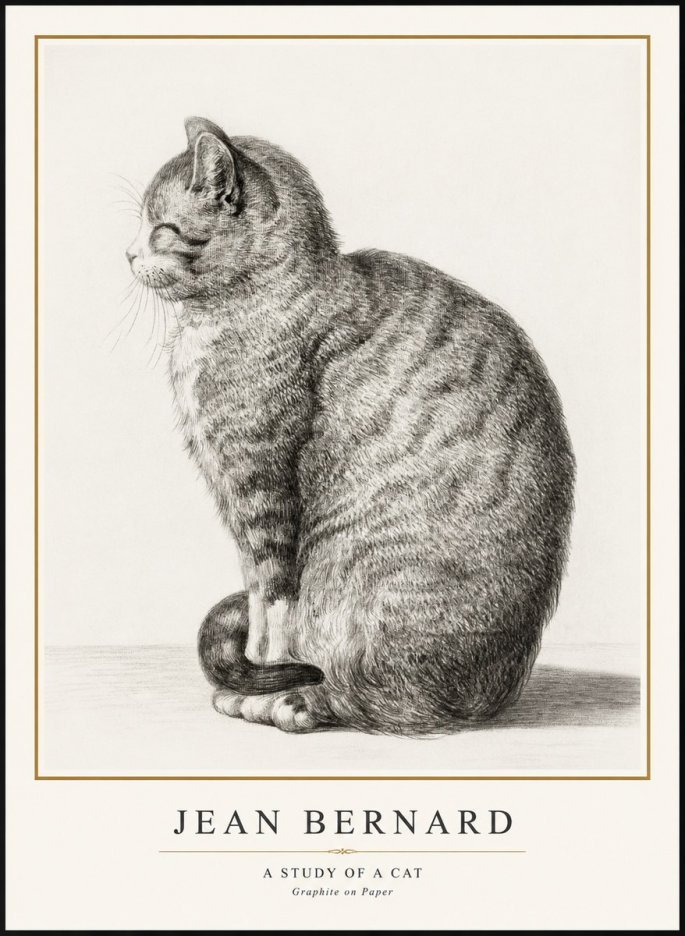 Jean Bernard Cat in Profile No3 - Affiche