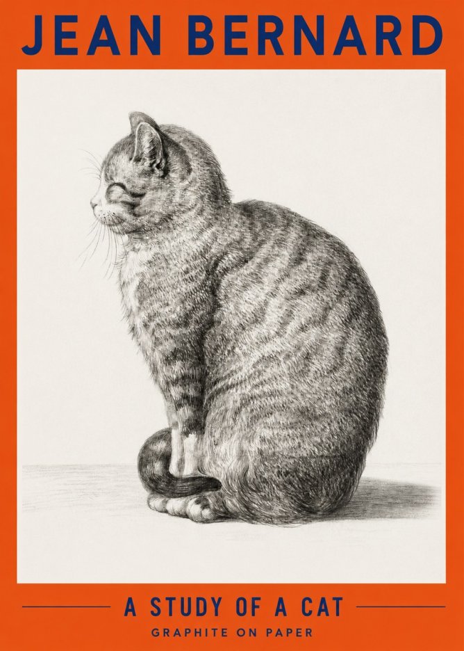 Jean Bernard Cat in Profile No4 - Affiche