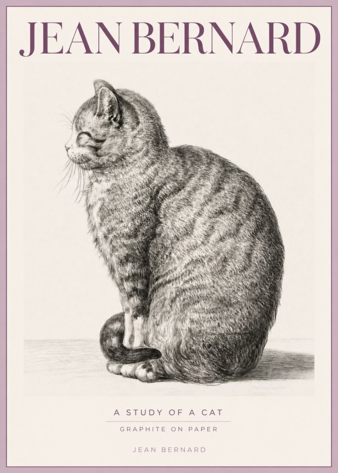 Jean Bernard Cat in Profile No5 - Affiche