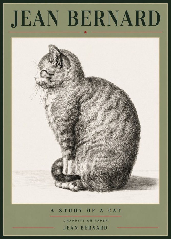 Jean Bernard Cat in Profile No6 - Affiche
