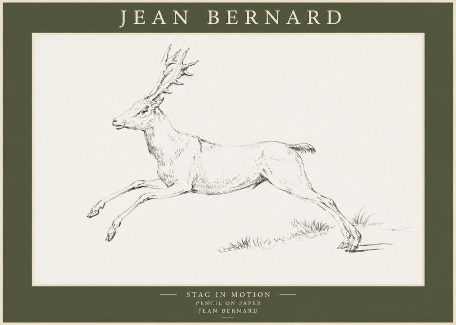 Jean Bernard Stag in Motion No1 - Affiche