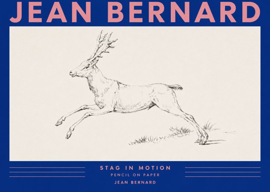 Jean Bernard Stag in Motion No3 - Affiche