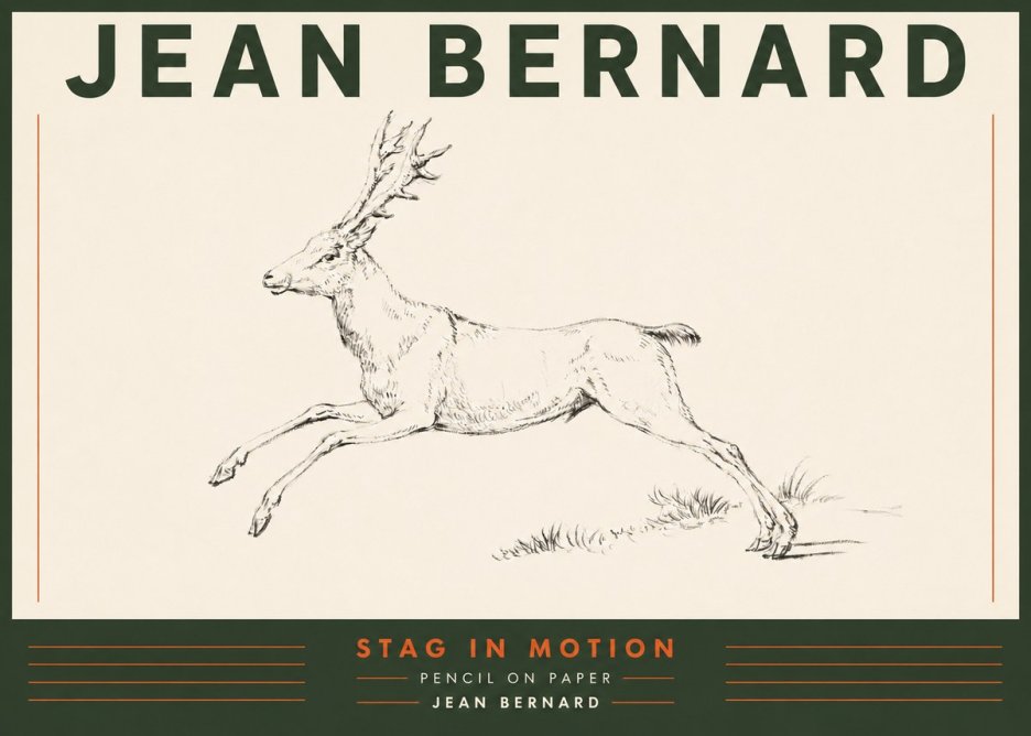 Jean Bernard Stag in Motion No4 - Affiche