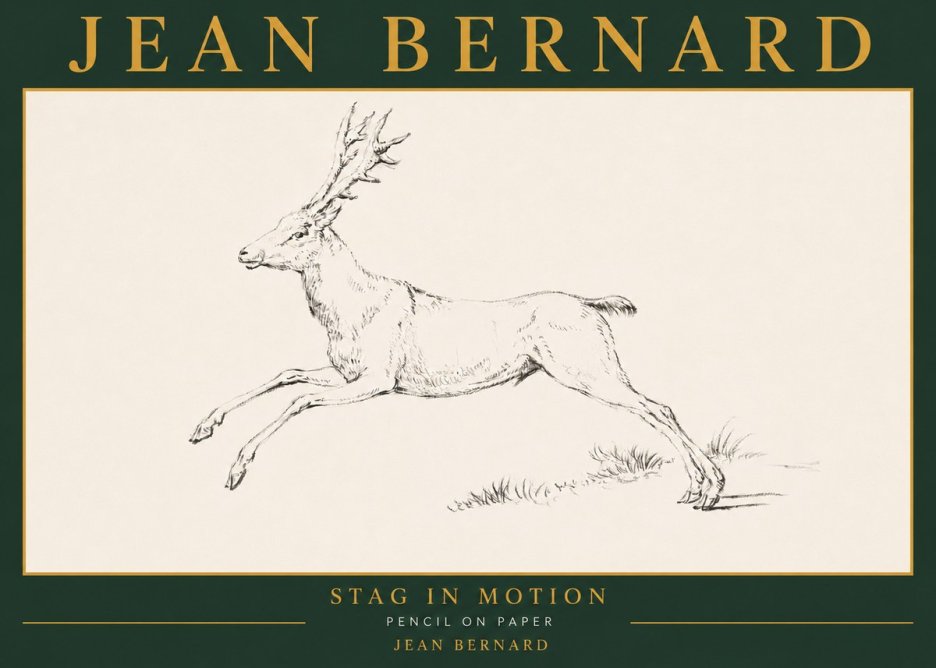 Jean Bernard Stag in Motion No5 - Affiche
