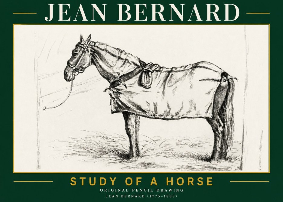 Jean Bernard Study of a Horse XI No2 - Affiche