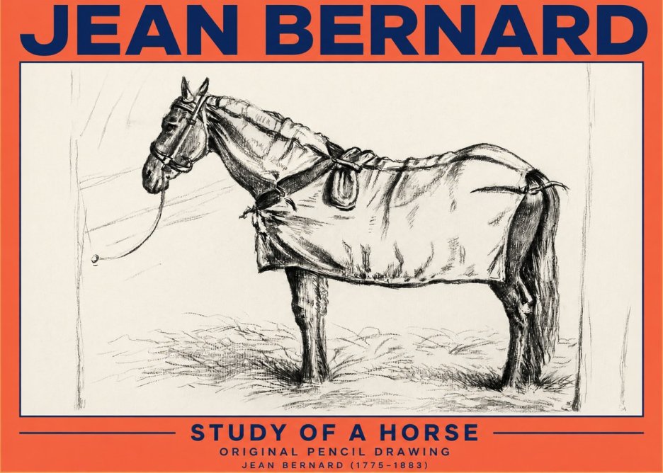 Jean Bernard Study of a Horse XI No3 - Affiche