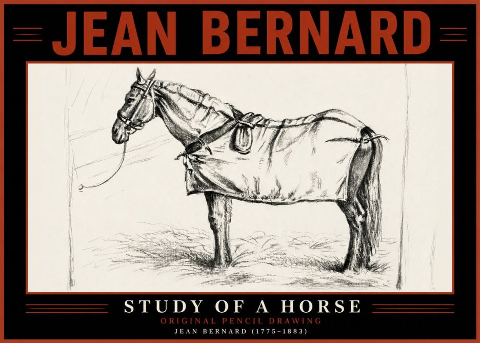 Jean Bernard Study of a Horse XI No6 - Affiche