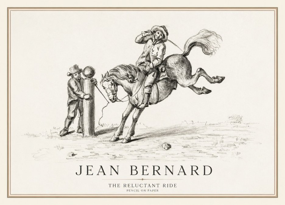 Jean Bernard A Study of the Bucking Horse No3 - Affiche