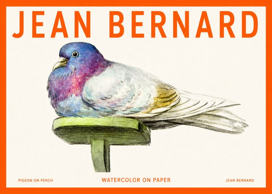 Jean Bernard Pigeon on Perch No2 - Affiche