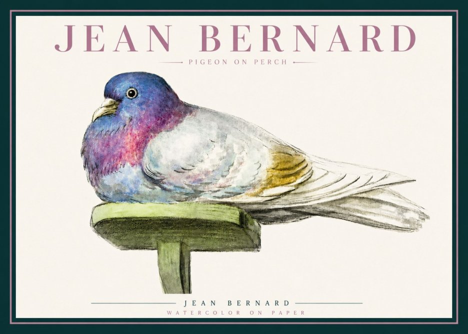Jean Bernard Pigeon on Perch No3 - Affiche